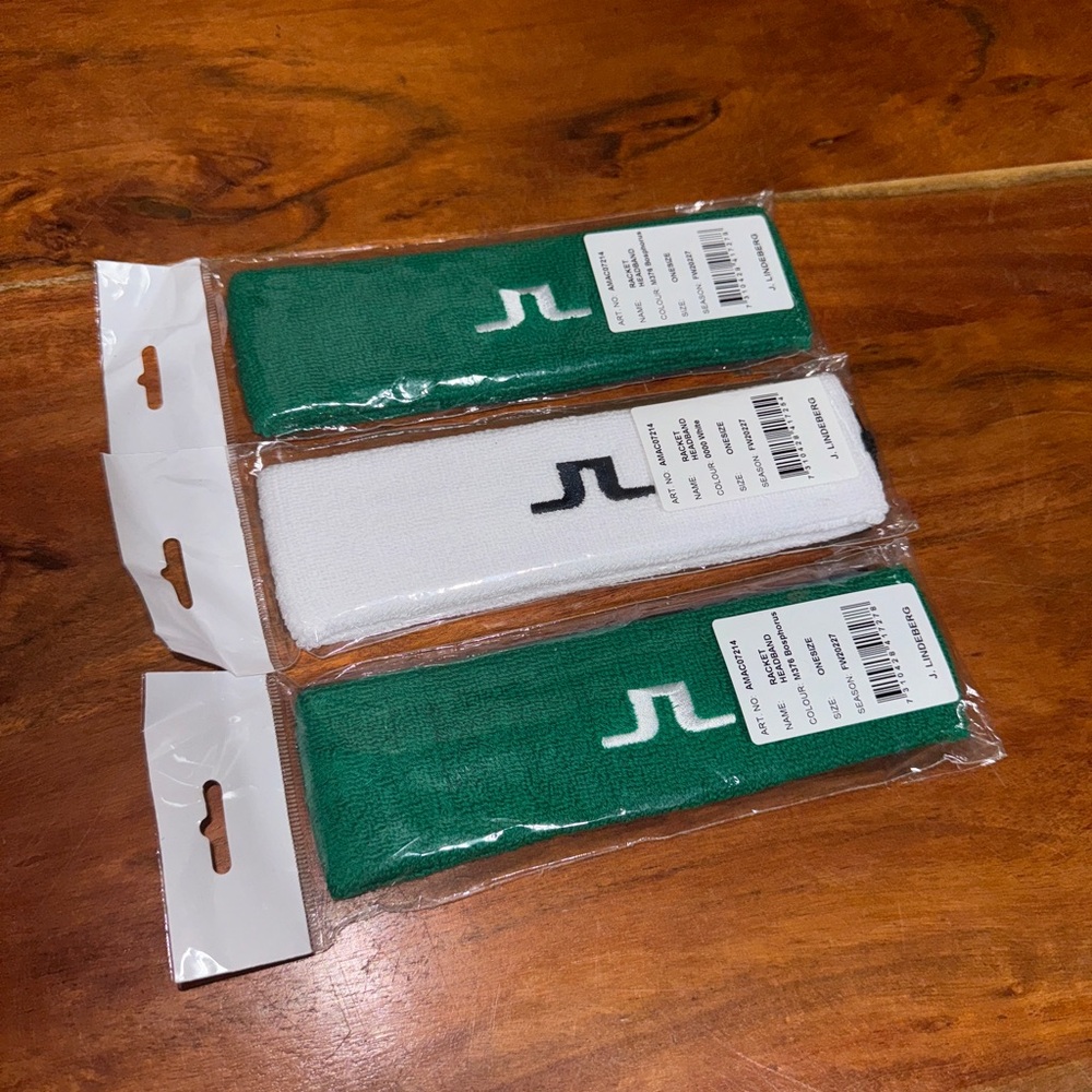 (3) NEW J. LINDEBERG Sweatband Athletic Headbands Lot 
New with Tags